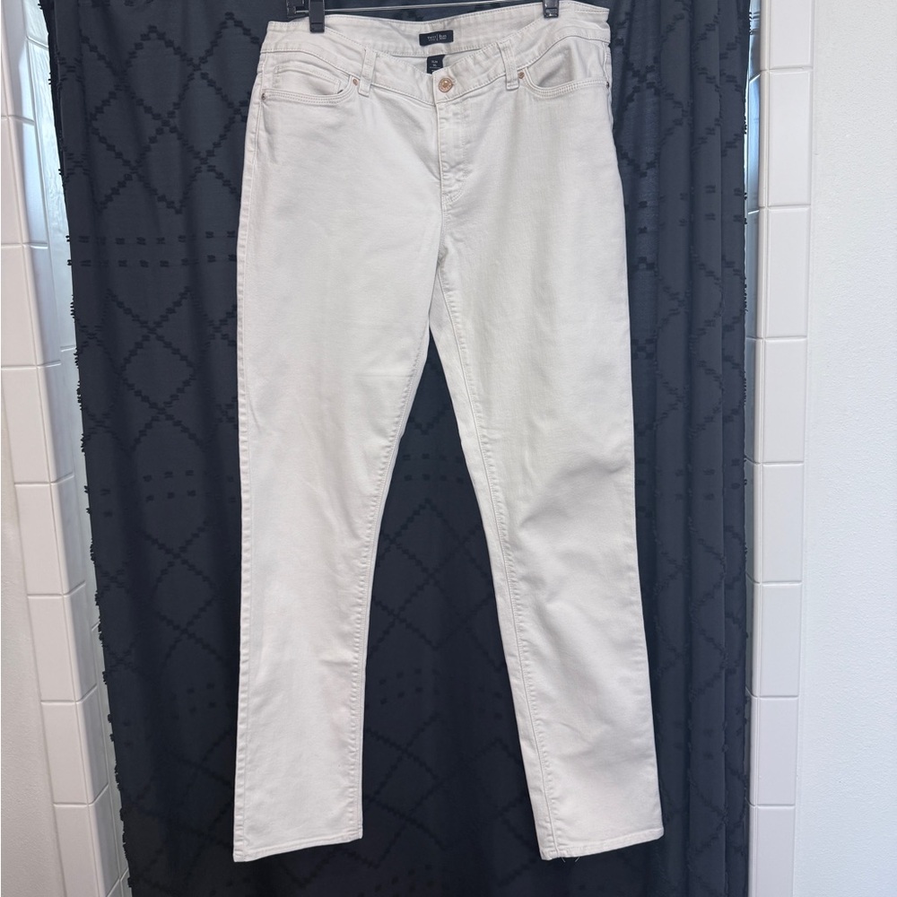 White House Black Market White Straight Leg Jeans